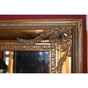 Guld spejl facet barok 87x147cm - Se mange Guldspejle her